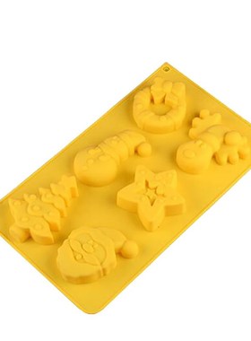 Silicone 6-Piece Christmas Series Cake Mould Snowman Santa H