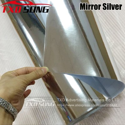 Flexible chrome! Silver chrome mirror vinyl car wrap sticker