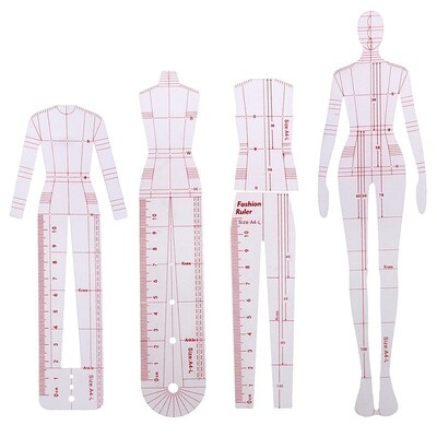 5pcs/set Women Fashion Drawing Ruler Figure Drawing Templat