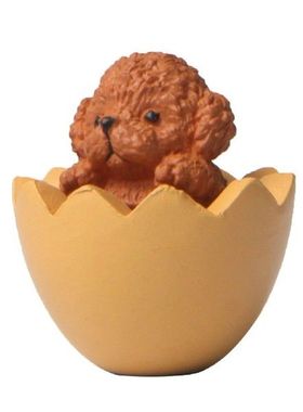 Teddy Dog In Eggshell Hand Made Micro Landscape Gardening