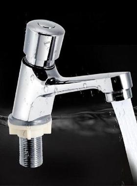 Public Ktchen Bathroom Time Delay Faucet Plated Self