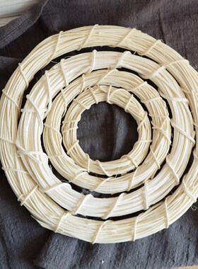 White Garland Wicker Christmas Tree Rattan Wreath Ornament V