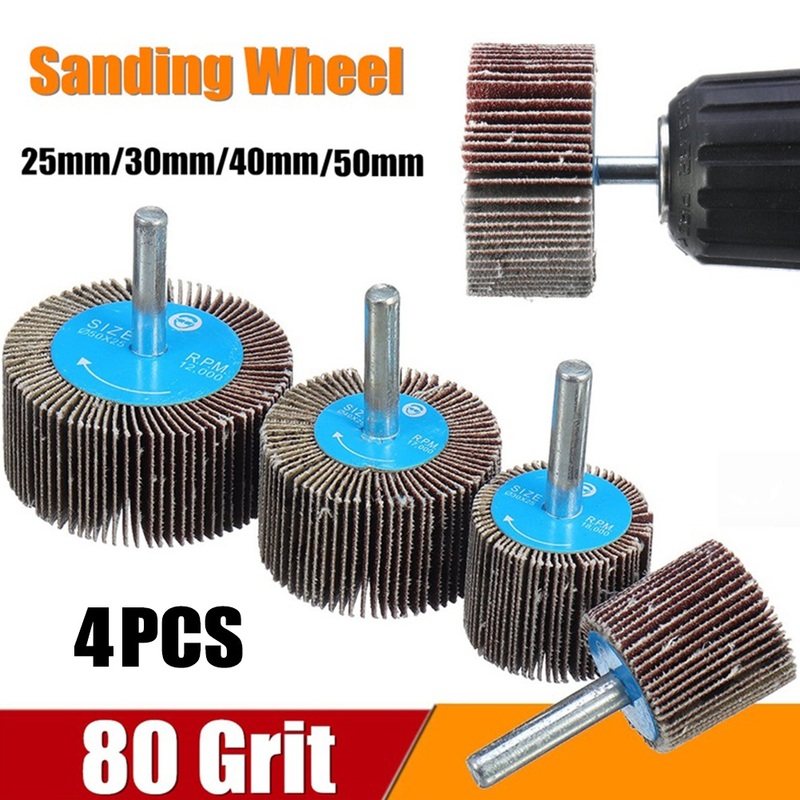 4pcs 25/30/40/50mm Emery Cloth Louver Grinding Heads With