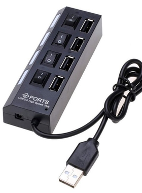 4 Port Micro USB Hub 2.0 USB Splitter High Speed 480Mbps USB