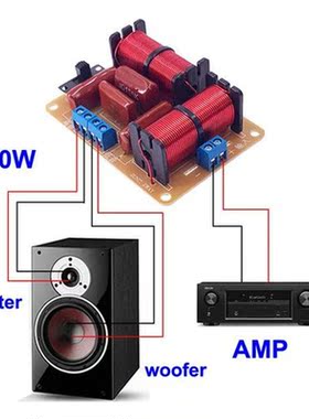 2PCS 2 Way 100W DIY Speaker Filter Circuit Treable Bass Freq