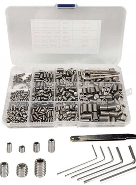 540pcs Stainless Steel 304 Set Screw M2 M3 M4 M5 M6 M8 Hexag