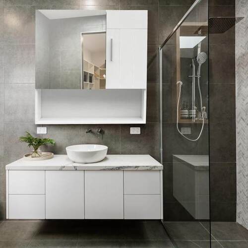 RecabLeght Bathroom Cabinets Furniture 2 Doors Storage Shelf