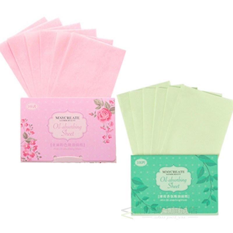 200pcs/2box Face Oily Skin Blotting Paper Green Matcha Matt