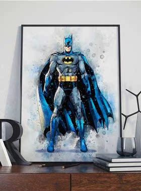 Marvel Avengers Superhero Watercolor Painting Spiderman Pos