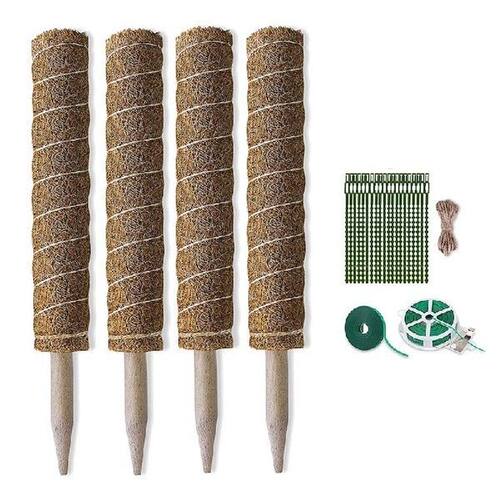 4 Pack Moss Poles For Climbing Plants, Coir Totem Pole,Moss