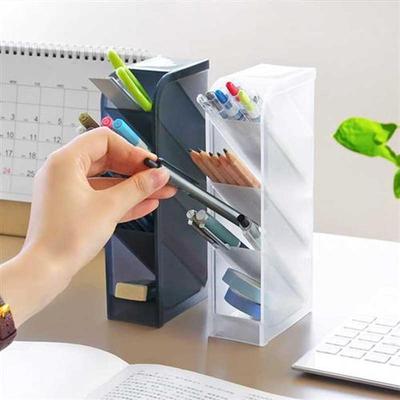 1pc Tilting Office Pen Holder Desktop Organizer Multifunctio