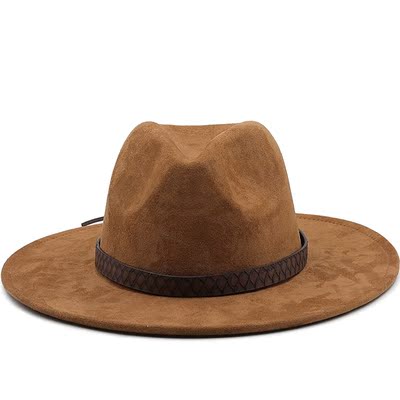 Solid color Suede fedoras panama hat felt hat for male Jazz