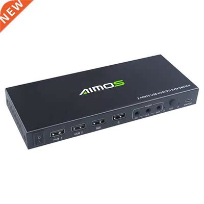 AIMOS 2 Ports HDMI-Compatible DVI KVM Switch USB Switcher 2