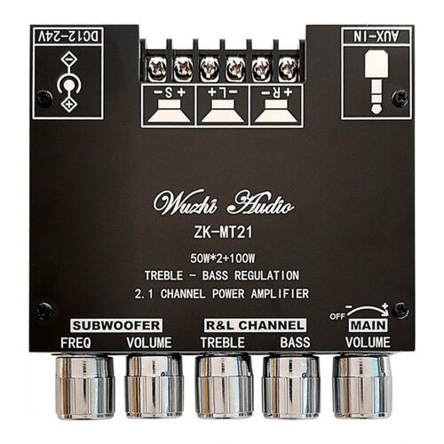 ZK-MT21 2x50W 100W 2.1 Channel Subwoofer Digital Power Ampli