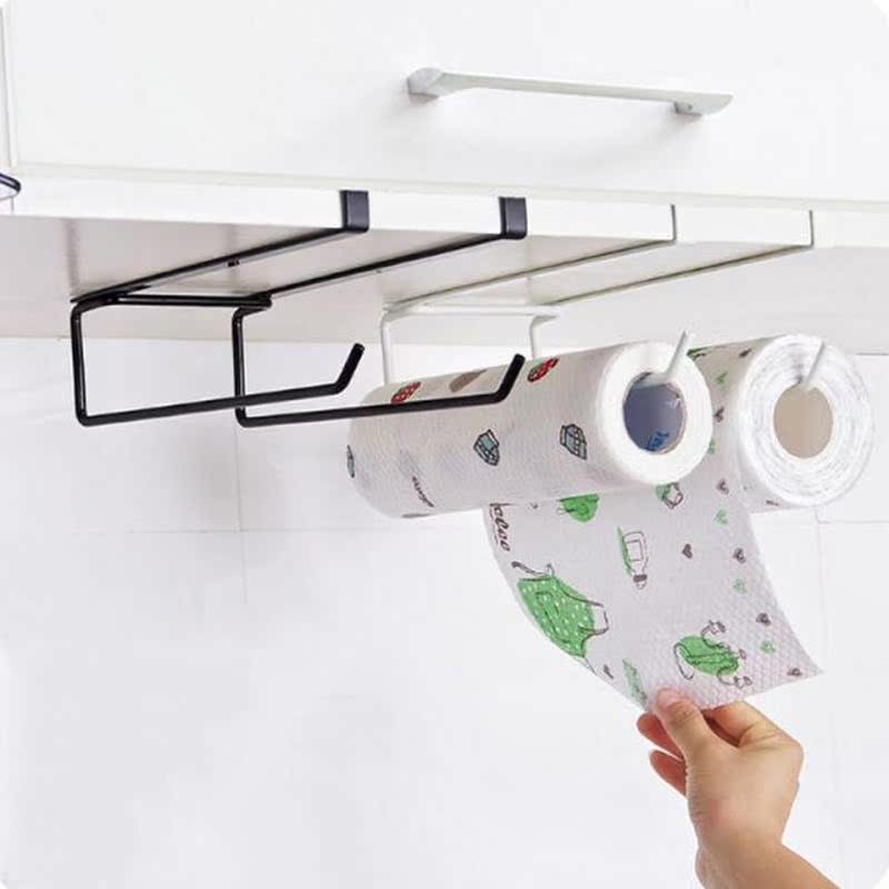 Iron Paper Rack Holder Shelf  Kitchen Organizer Cupboard Han