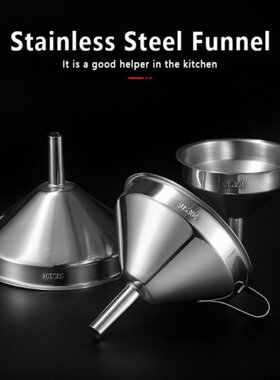 Stainless Steel Funnel Kitchen Oil Liquid Funnel Metal Funne