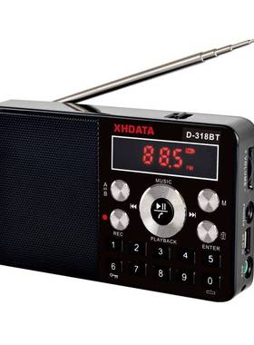 XHDATA D318 BT FM Stereo Radio Plastic Mini Black Multifunc