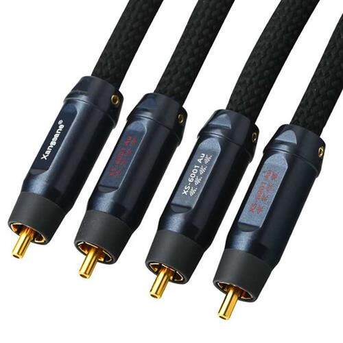 Hi-end 4N 99.99% Pure Silver RCA Cable 2 Cores HiFi Audio In