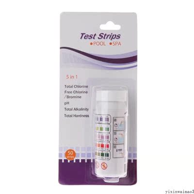 50pcs Water Test Strips 5 in1 Pool Spa pH Chlorine Alkalinit