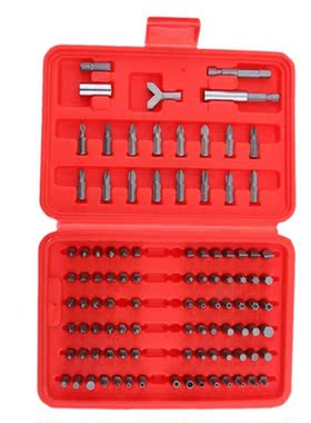 100Pcs Security Bits Set Slotted Cross Star Hex Socket Adapt