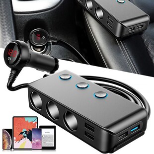 Car Cigarette Lighter Car Charger 120W Dual USB 4.8A Fast C