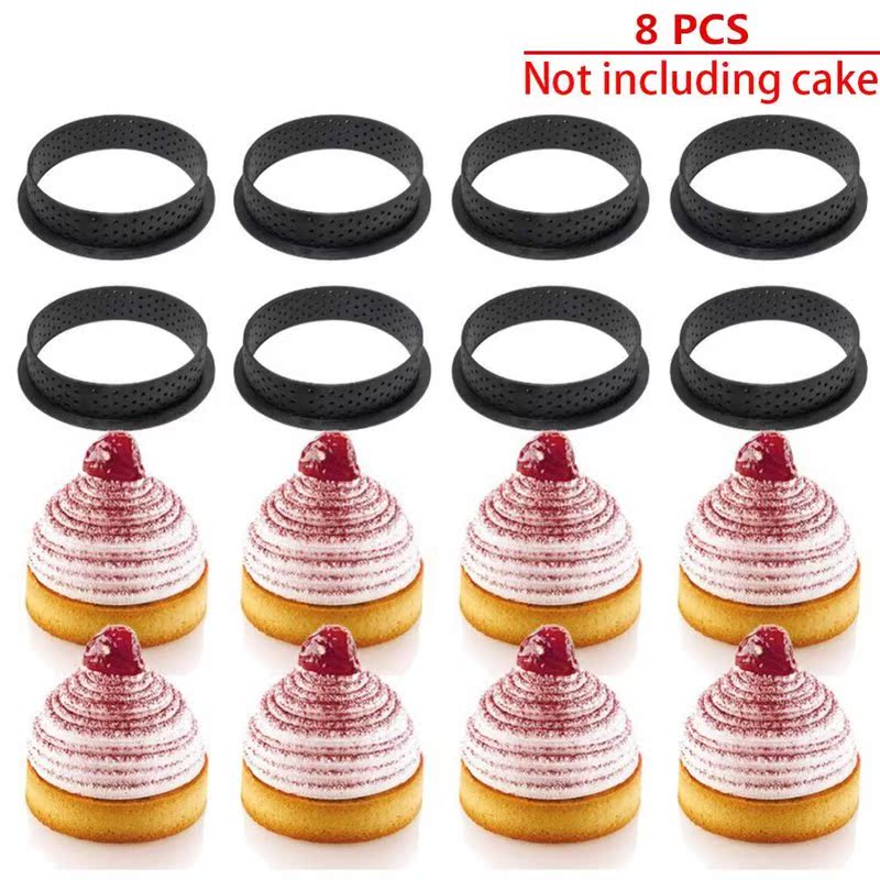 8Pcs Mousse Mold Circle Cutter Decorating Tool French Desser