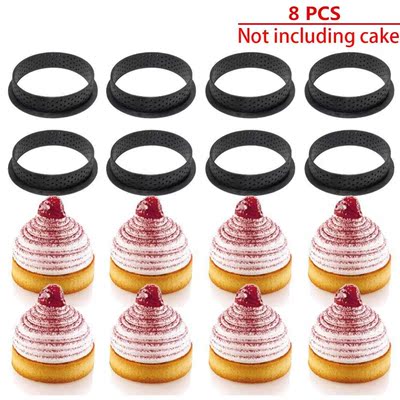 8Pcs Mousse Mold Circle Cutter Decorating Tool French Desser