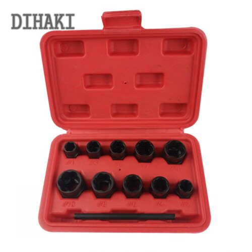 11pc/set Damaged Nut Bolt Remover Stud Extractor Set Broken
