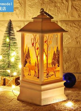 Christmas Vintage Castle Light Christmas Tree Window Wall La