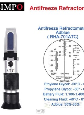 Refractometer Antifreeze Tester Coolant Tester RHA-701ATC 5I