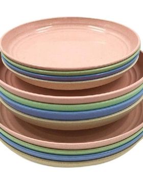 12 Pack Wheat Straw Plates Set,Dinner Dishes, Dinner Plate,