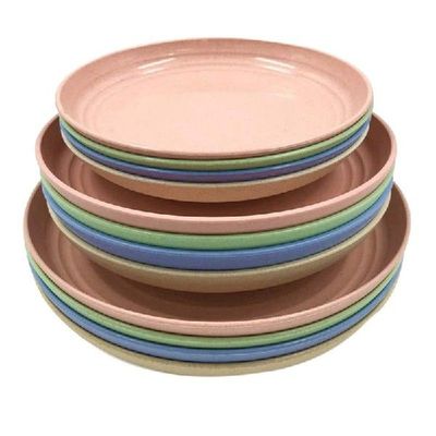 12 Pack Wheat Straw Plates Set,Dinner Dishes, Dinner Plate,