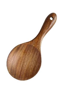 Rice Ladle Scoop Wooden Spoon Kitchen Paddle Spoons Serving
