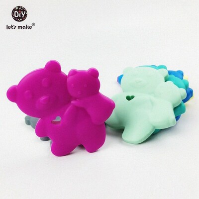 Silicone Teether Mix Color Parenting 2pc Mommy Bears Kids Cr