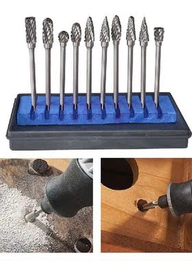 10 Pcsset 6mm Tungsten Carbide Double Cut Rotary Point