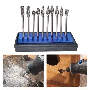 10 Pcsset 6mm Tungsten Carbide Double Cut Rotary Point