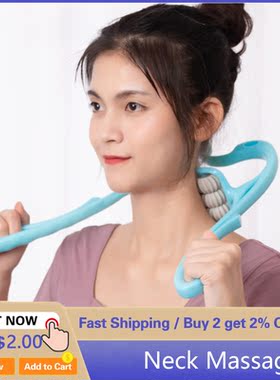 6 Roller Plastic Neck Massager Pressure Point Therapy Massag