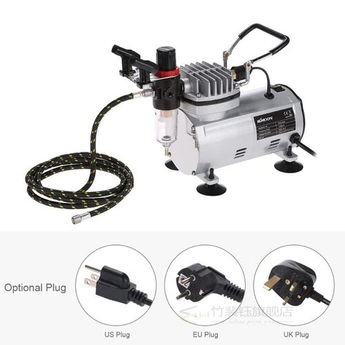 3 Airbrush Kit With Air Compressor Dual-Action Hobby Spray A