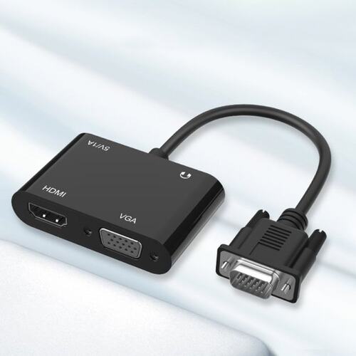 VGA to VGA HDMI Splitter Video Converter Support Dual Displa