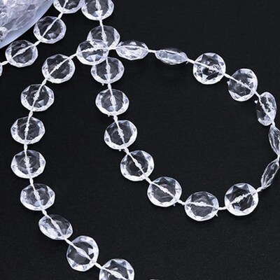 10m/30m Iridescent Octagonal Acrylic Beads Strand Line Chain