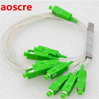 10pcs 1x8 PLC SC/APC SM 0.9mm G657A1 1m FTTH Fiber Optic Spl