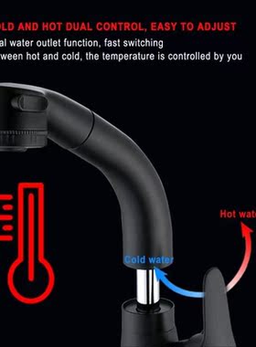 Kitchen Faucet Deck Mounted Stainless Steel Pull Out 360 Deg