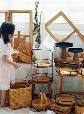 Wood Cake Plates for Wedding Cake Dessert Tableware Tray