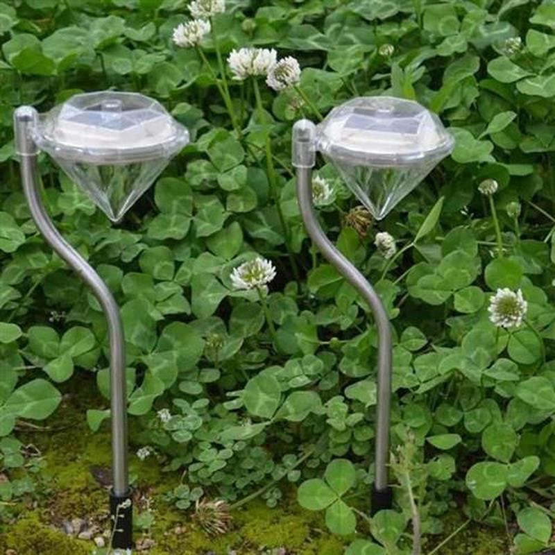 8pcs/lot Sunlight Outside Diamond Shape Solar Lights for Ga
