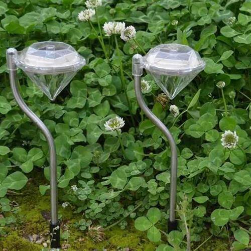 8pcs/lot Sunlight Outside Diamond Shape Solar Lights for Ga
