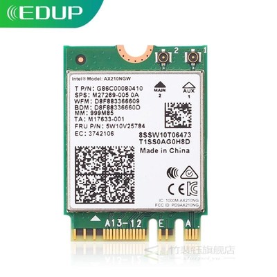 EDUP Intel Network Adapter AX210 Wifi 6E Card Bluetooth 5.2
