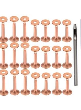 Red Copper Rivet and Burr with Burr Setter Copper Rivet Fast