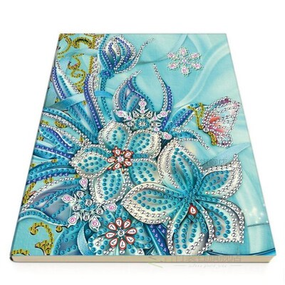DIY Butterfly Flowers Special Shaped Diamond Painting Notebo