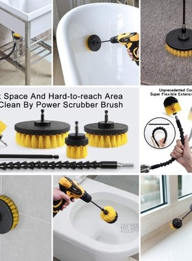 10Pcs Power Cleaning Scrubber nylons Brush Attachment Kit wi