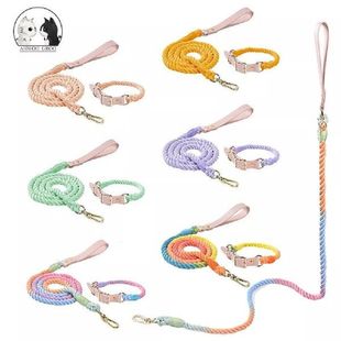 Colorful pu Leather dog Collars Pet Dog Leash Lead For